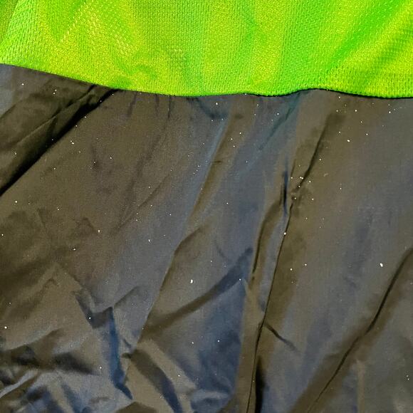 Columbia Jacket Mens Large Field Gear Nylon Hooded Black Neon Green Coat ** - Picture 6 of 10